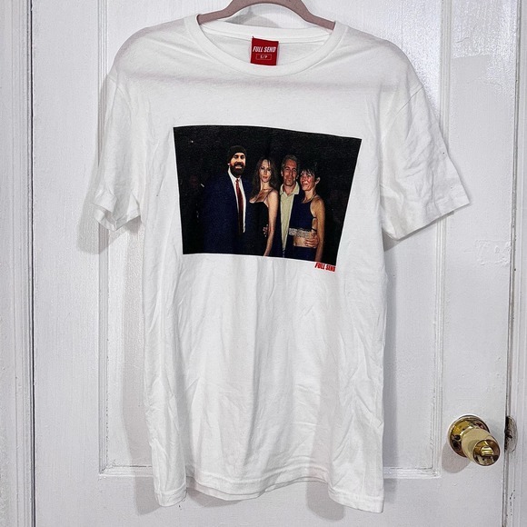 FULL SEND Nelk‎ Boys White Jeffery Epstein T-Shirt Size Small White - Picture 1 of 7